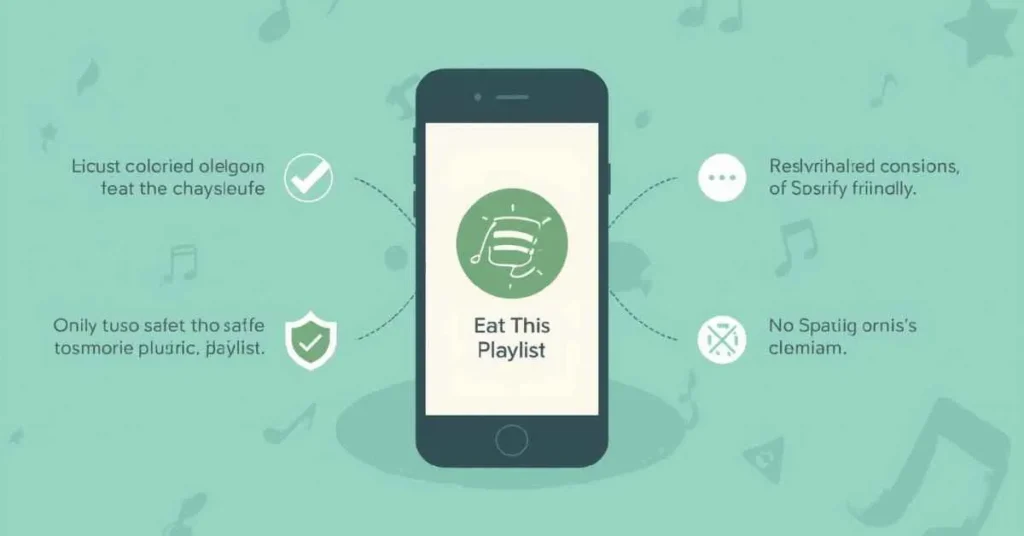 Eat This Playlist on Spotify shown safe with checkmark and shield icon