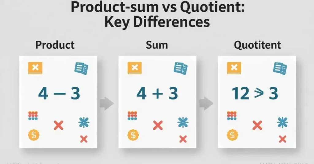 product sum quotient chart