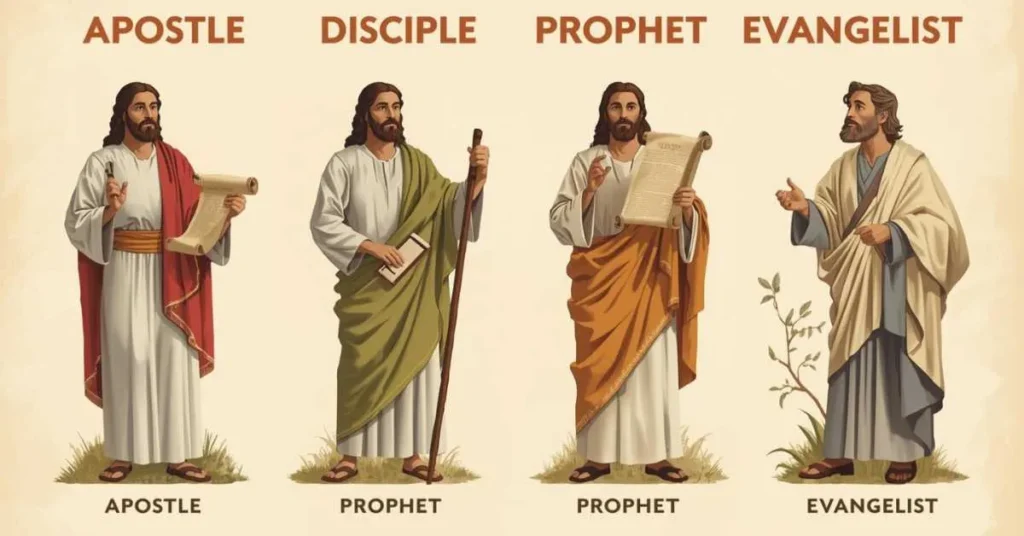 Apostle, Disciple, Prophet, Evangelist roles comparison