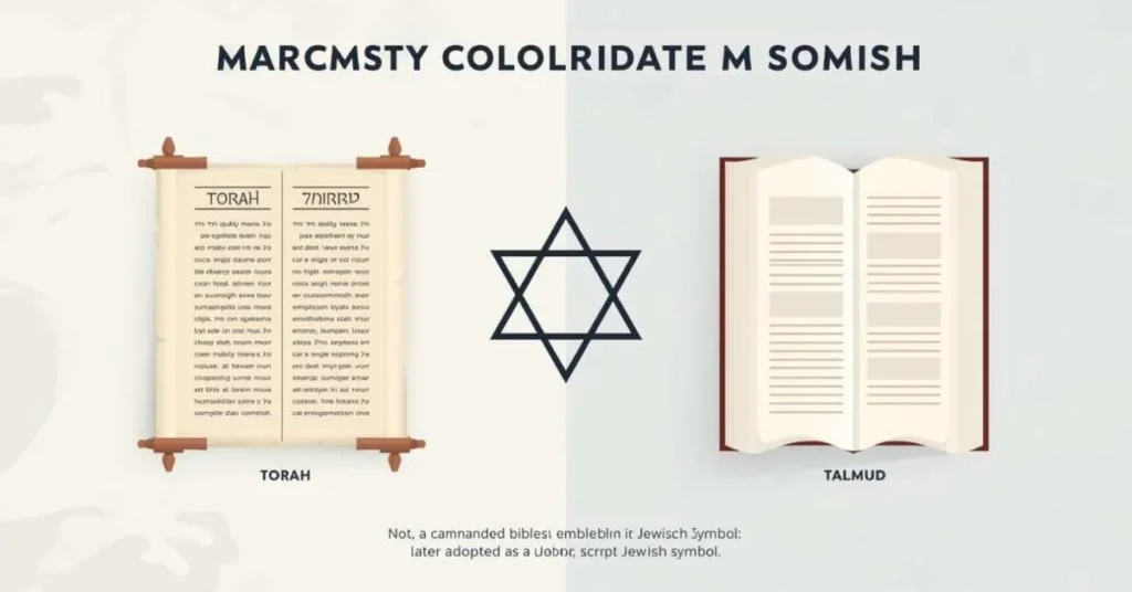 Infographic showing Torah, Talmud, and the Star of David.