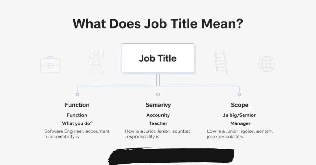 Infographic showing job title function, seniority, and scope