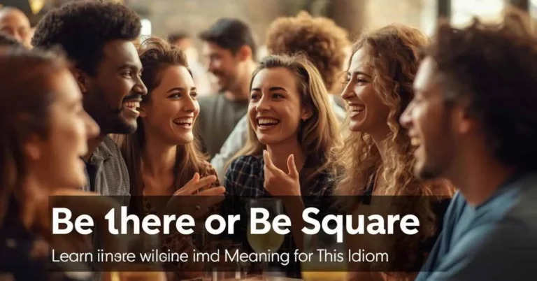 Friends enjoying a casual social gathering, representing the idiom 'Be There or Be Square' in daily life English.