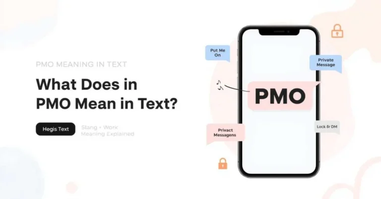 PMO meaning in text with chat icons for Put Me On, Pisses Me Off, Private Message Only,
