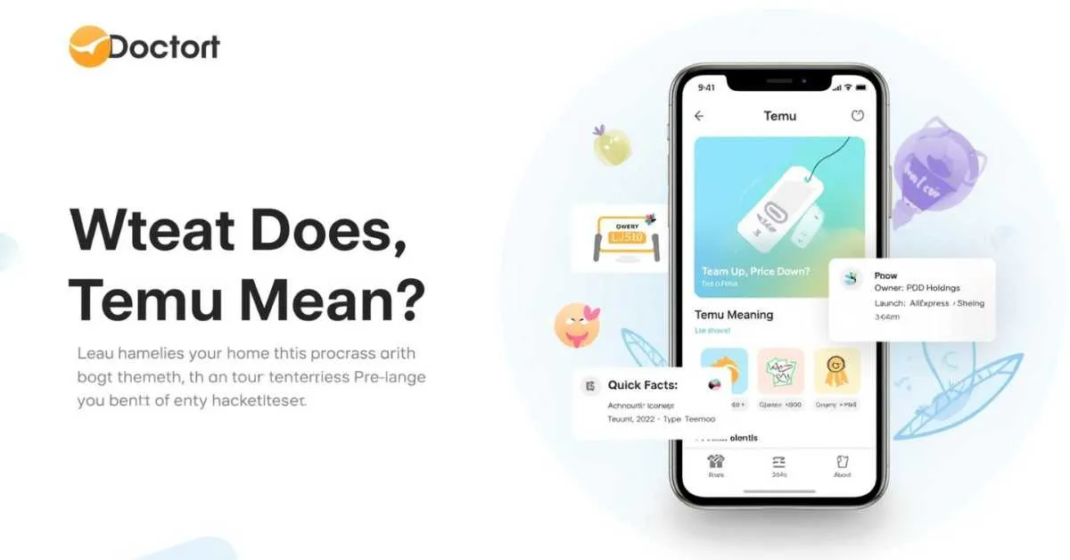 Temu meaning explained with quick facts, pronunciation, and marketplace comparison icons.