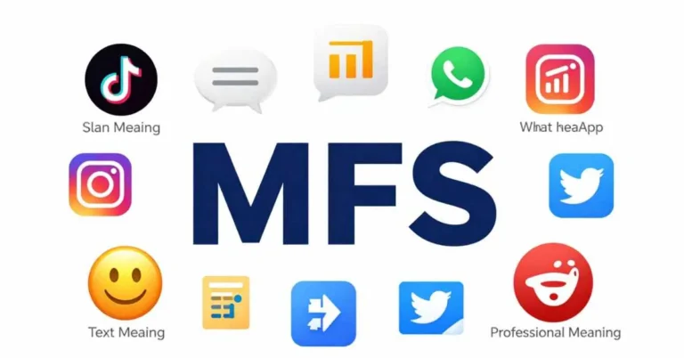 Illustration showing MFS meanings in slang, texting, social media, and professional contexts
