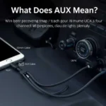AUX cable connected to car stereo