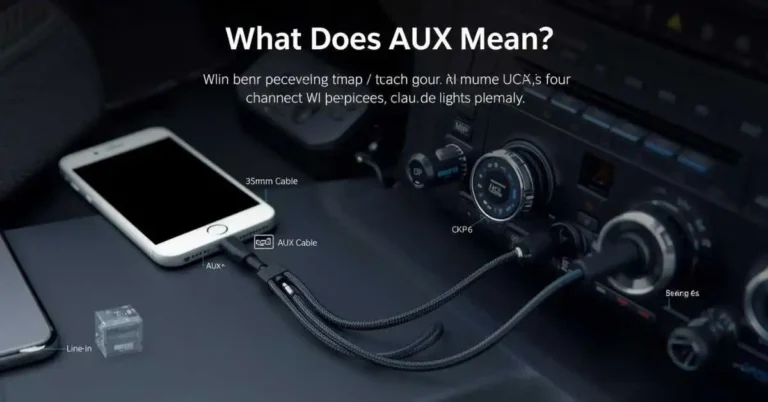 AUX cable connected to car stereo