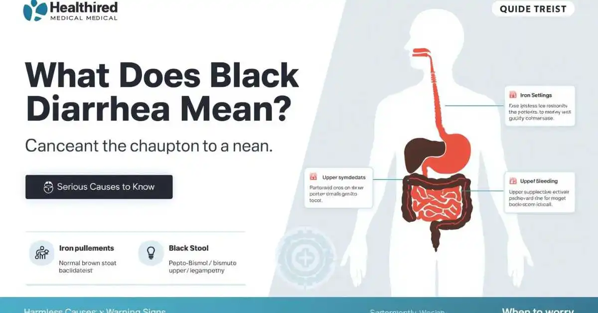 Black diarrhea meaning infographic