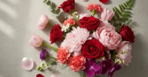 romantic love flowers bouquet