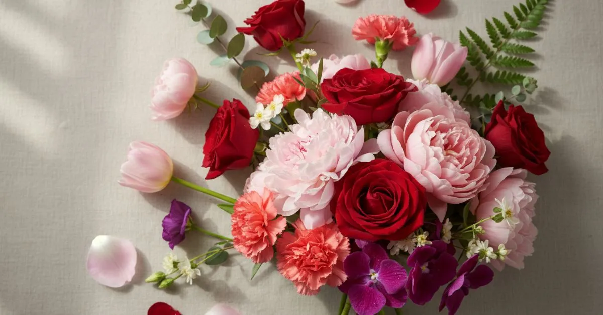 romantic love flowers bouquet