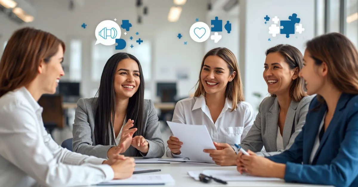 team showing interpersonal skills