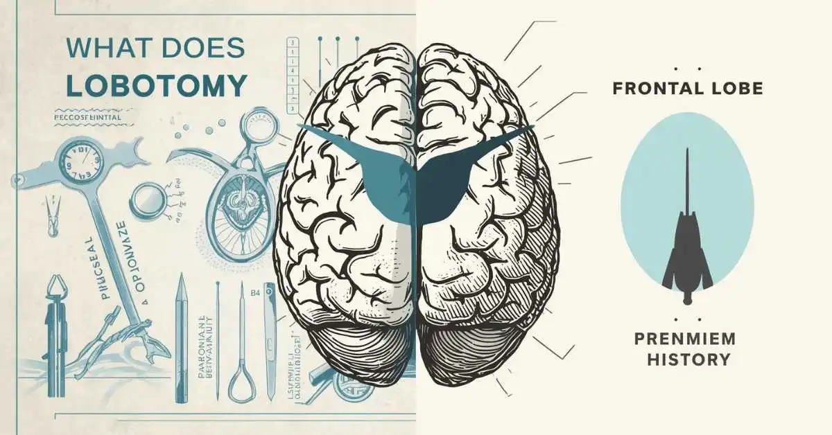 Lobotomy meaning brain illustration