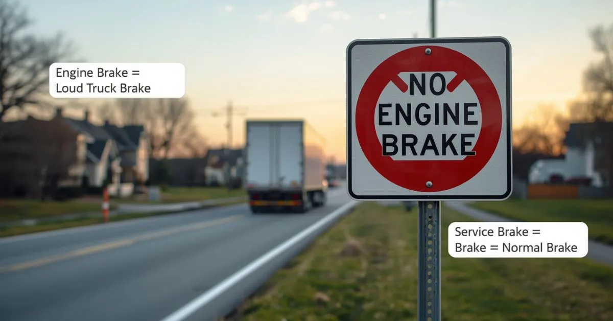 No engine brake road sign