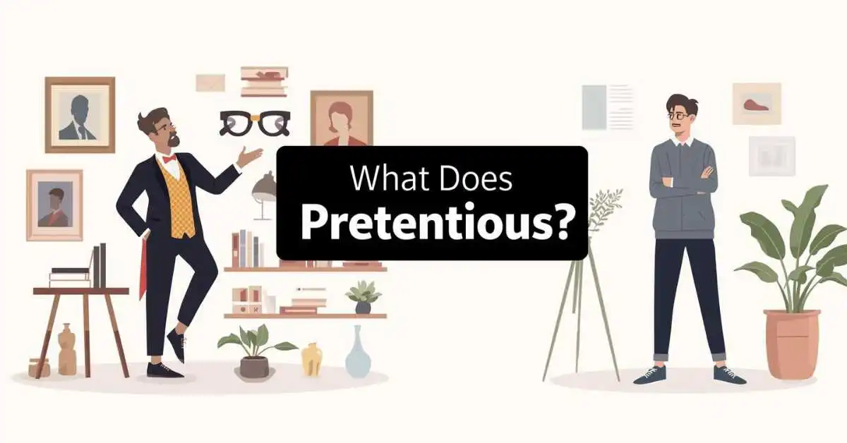 pretentious meaning visual