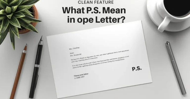 P.S. postscript at end of letter