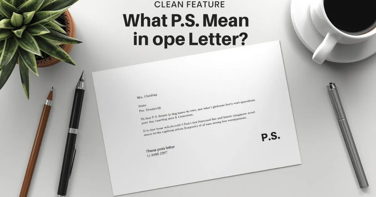 P.S. postscript at end of letter