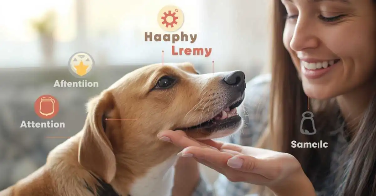 dog licking owner hand