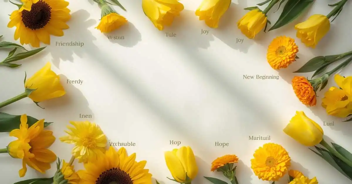 Yellow flowers showing friendship joy and hope