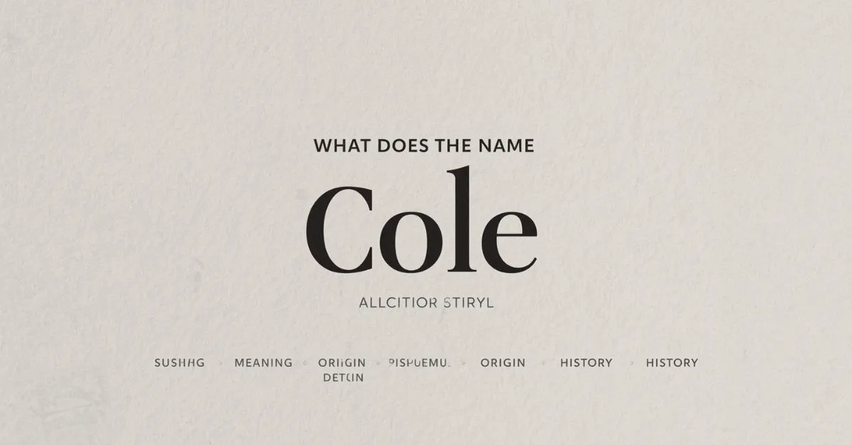 Cole name meaning graphic