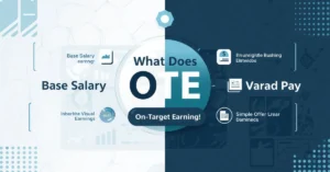 OTE in sales showing base salary plus commission