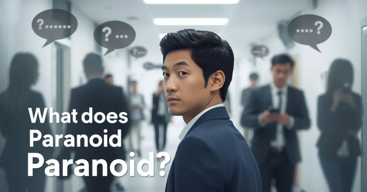 Paranoid meaning concept image